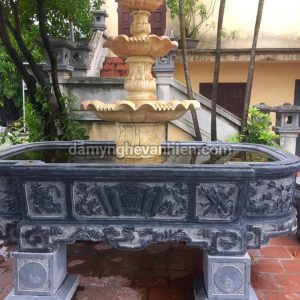 Chậu cảnh đá xanh đen 3