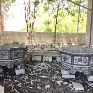 Chậu cảnh đá xanh đen 9