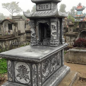 Mộ đá xanh đen 2 mái 1