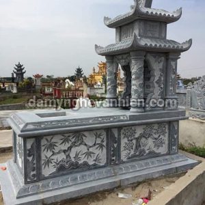 Mộ đá xanh đen 2 mái 2