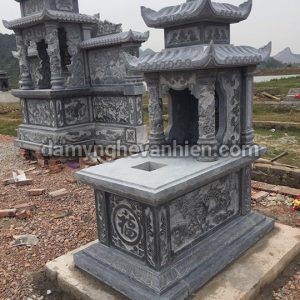 Mộ đá xanh đen 2 mái 3
