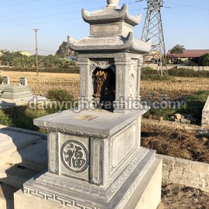 Mộ đá xanh đen 2 mái 4