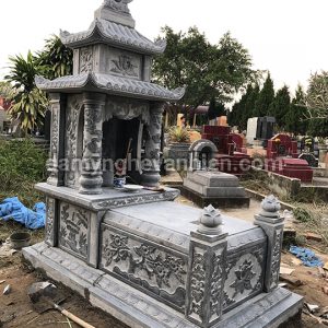 Mộ đá xanh đen 2 mái 5