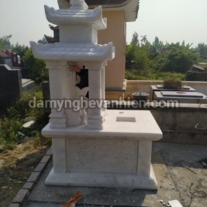 Mộ đá xanh đen 2 mái 6