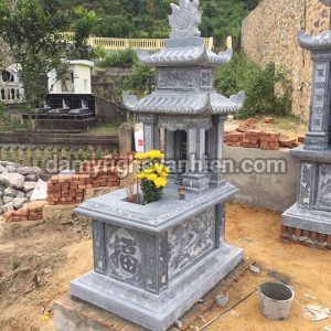 Mộ đá xanh đen 2 mái 7