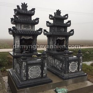 Mộ đá xanh đen 3 mái 1