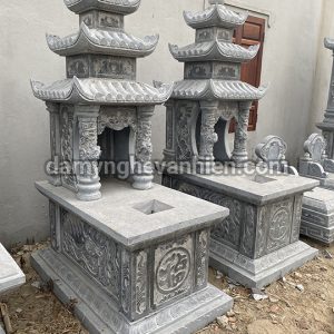 Mộ đá xanh đen 3 mái 2
