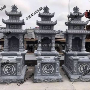 Mộ đá xanh đen 3 mái 9