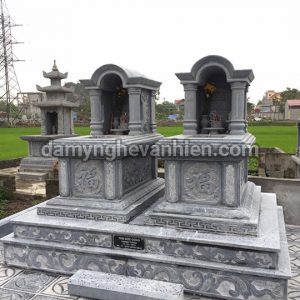 Mộ mái hòm đá xanh đen 5