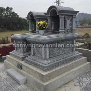 Mộ mái hòm đá xanh đen 6