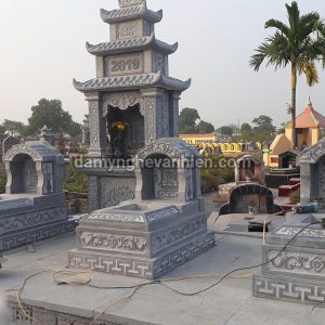 Mộ tam sơn đá xanh đen 4