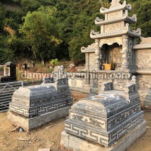 Mộ tam sơn đá xanh đen 6